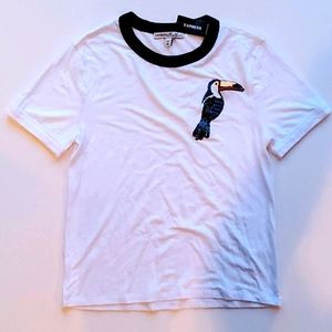 NWT Express T-shirt with Sequin Toucan